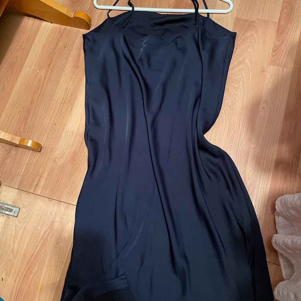 Blue silk dress